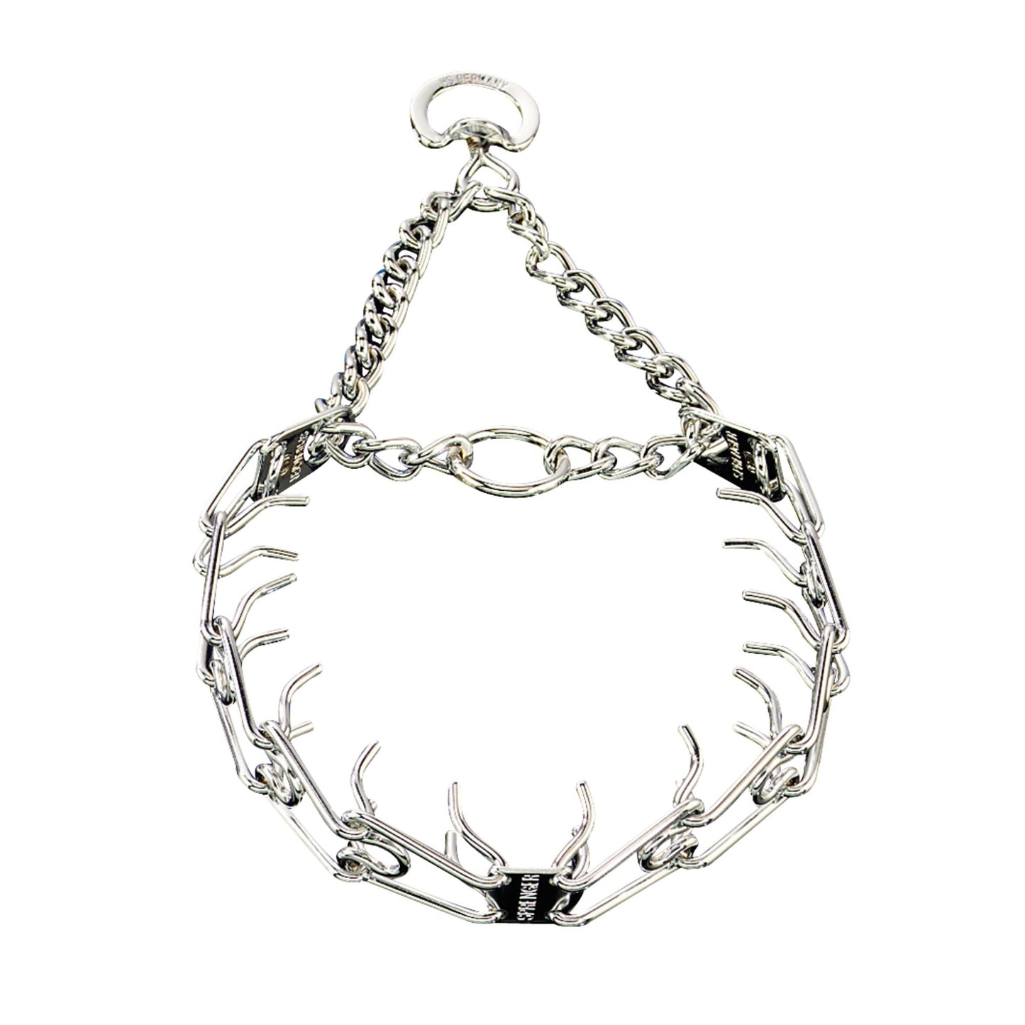 ULTRA-PLUS Training Collar with Center-Plate and Assembly Chain - Steel chrome plated with Swivel